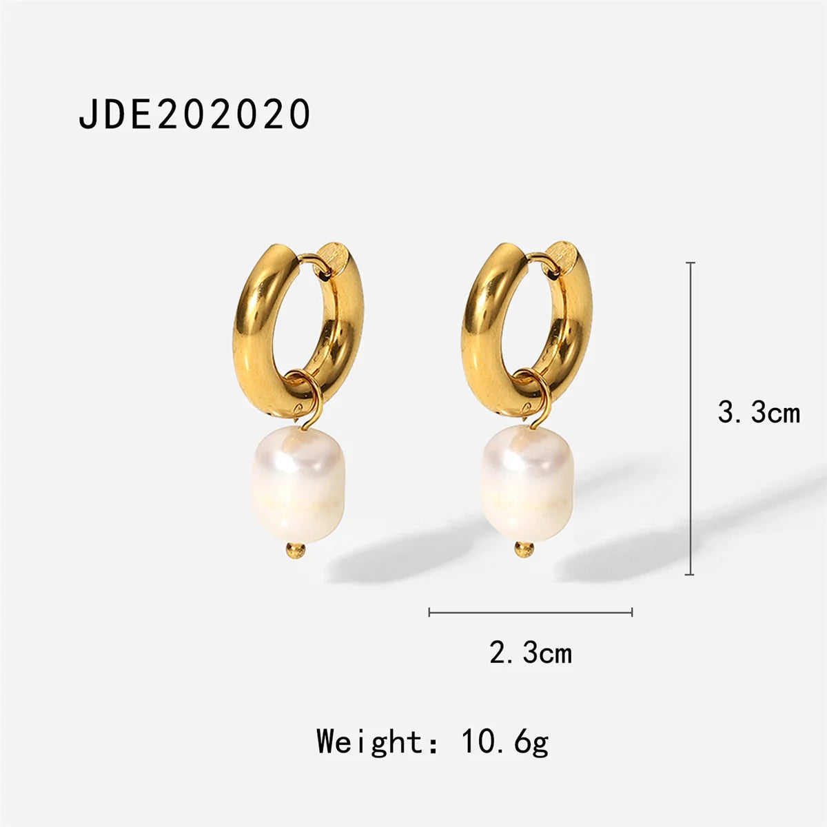 2025 Daily Elegant Ladies Freshwater Pearl Pendant Earrings 18K Gold-plated Stainless Steel All-match Fashion Jewelry