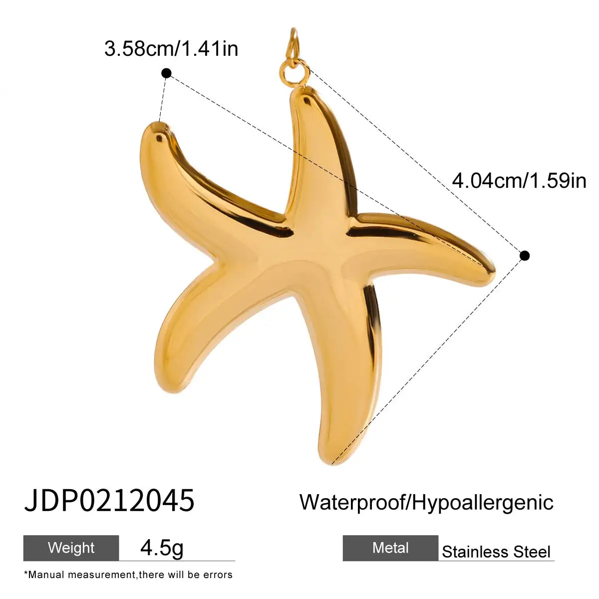 2025 Ocean Style Starfish Shell Building DIY Pendant Accessories 18K Gold-plated Stainless Steel Necklace Bracelet Accessories