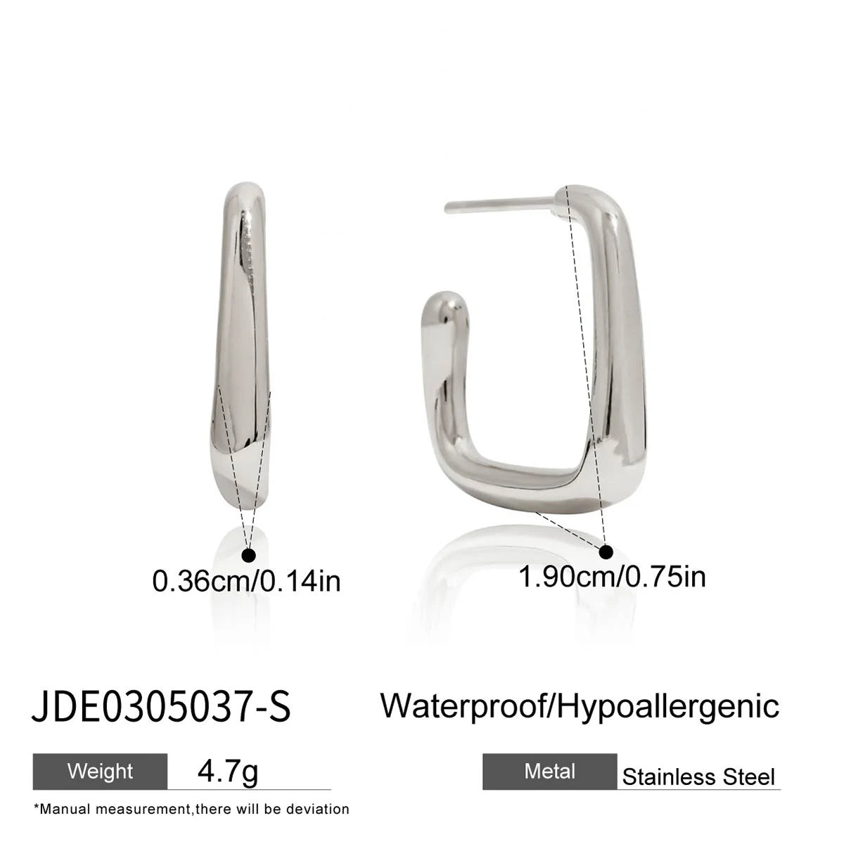 2025 Minimalist Classic 18K Gold Color Plated Wave Hammer Texture C-Shaped Earrings Hypoallergenic Stainless Steel Women Jewelry
