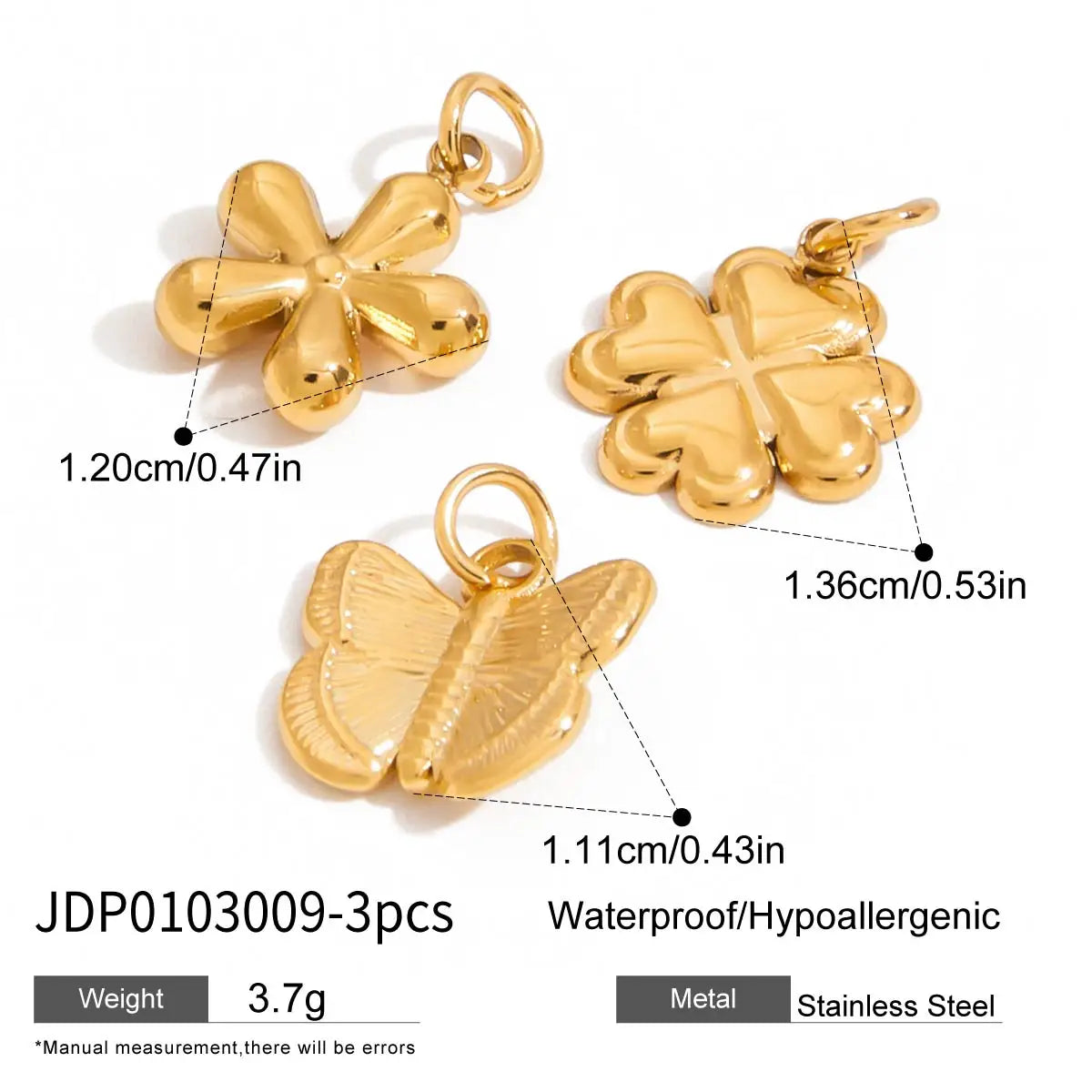 2025 Women's Fashion DIY Multi-Charm Pendant Necklace 18K Gold Plated Stainless Steel Chain Waterproof Jewelry for Daily Wear