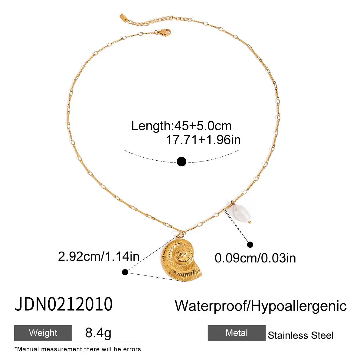 2025 Bohemian Style Multi-pendant Marine Element Shell Necklace 18K Gold-plated Stainless Steel Trend Jewelry can be Stacked