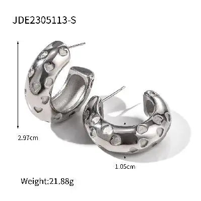 2025 Classic Trendy Wwomen's C Hoop Earrings 18K Gold-plated Stainless Steel Autumn and Winter Daily Accessories
