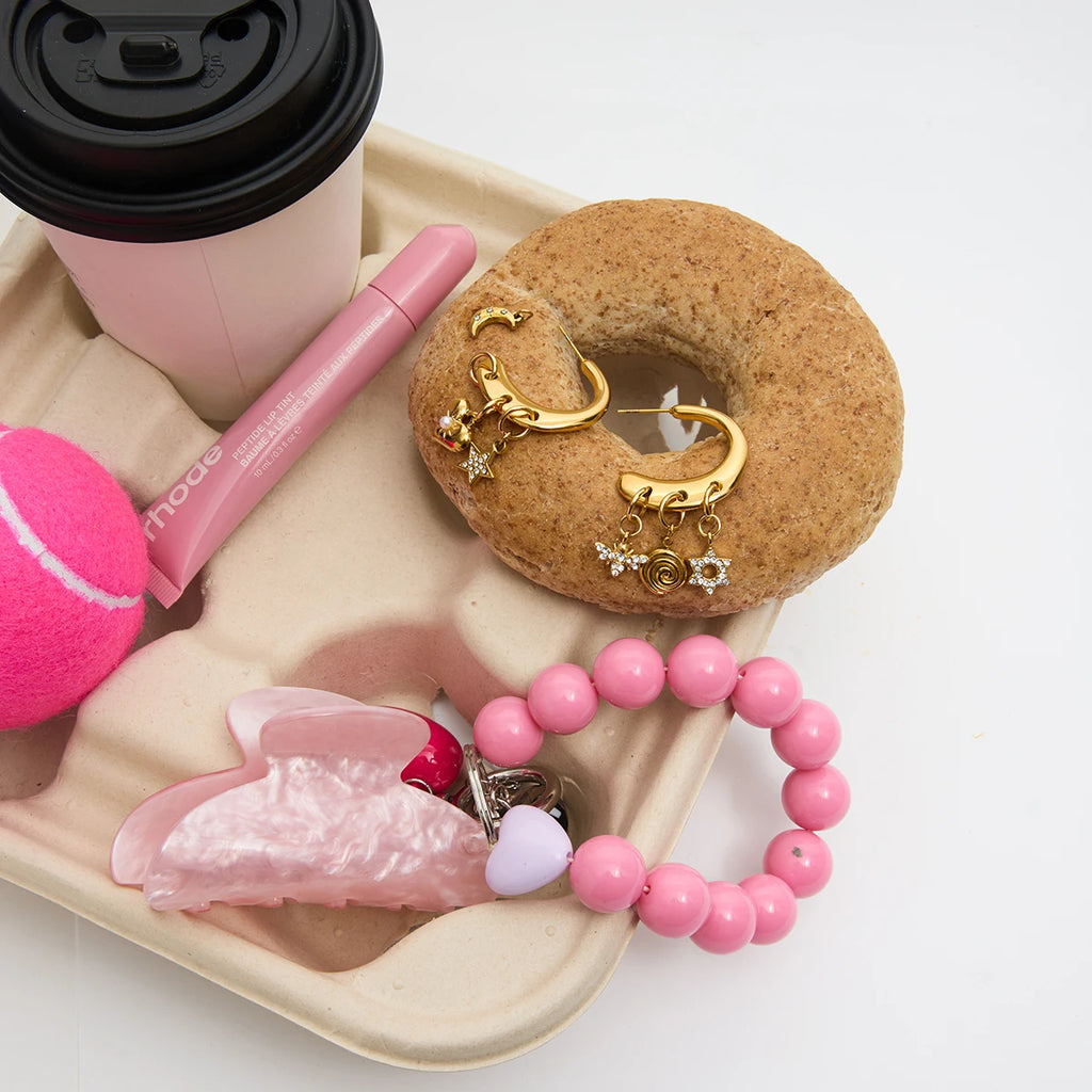 2025 Fashionable Women's C-shaped Earrings 18K Gold-plated Stainless Steel Multi-pendant Earrings can be DIY Pendants Detachable