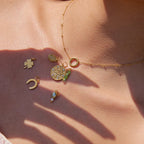 2025 Women's Fashion DIY Multi-Charm Pendant Necklace 18K Gold Plated Stainless Steel Chain Waterproof Jewelry for Daily Wear