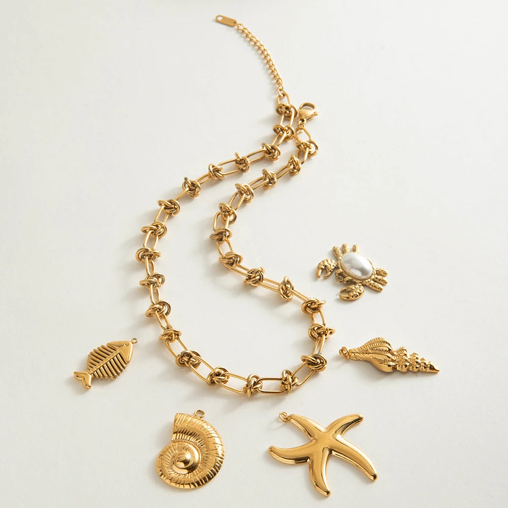 2025 Geometric Circles Stainless Steel Handmade Chains Necklace 18K Gold-plated Stackable Women's Necklace Waterproof