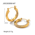 2025 Classic Minimalist 18K Gold-plated Stainless Steel Earrings Wavy U-shaped Women's Daily Waterproof Accessories