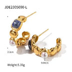 2025 Classic Trendy Wwomen's C Hoop Earrings 18K Gold-plated Stainless Steel Autumn and Winter Daily Accessories