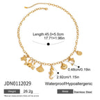 2025 Bohemian Style Multi-pendant Marine Element Shell Necklace 18K Gold-plated Stainless Steel Trend Jewelry can be Stacked