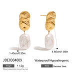 2025 Daily Elegant Ladies Freshwater Pearl Pendant Earrings 18K Gold-plated Stainless Steel All-match Fashion Jewelry