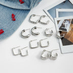 2025 Minimalist Classic 18K Gold Color Plated Wave Hammer Texture C-Shaped Earrings Hypoallergenic Stainless Steel Women Jewelry