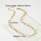 2025 Daily Simplicity Chain Necklace 18K Gold-plated Stainless Steel Stackable Necklace Charm Bicolor Necklace