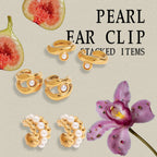 2025 Exquisite Simple Women's Pearl Ear Clips 18K Gold-plated Stainless Steel Daily Versatile Accessories