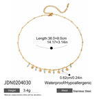 2025 Sweet Women's Colorful Crystal Multi-pendant Necklace 18K Gold-plated Stainless Steel Heart Star Pendant Waterproof Jewelry