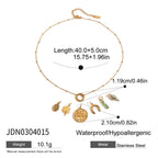 2025 Women's Fashion DIY Multi-Charm Pendant Necklace 18K Gold Plated Stainless Steel Chain Waterproof Jewelry for Daily Wear