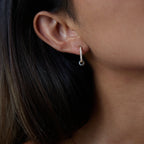 2025 Daily Simple Rhinestone Circle Earrings 18K Gold-plated Stainless Steel Removable Ring Waterproof Girl's Jewelry