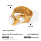 2025 French Retro Classic Pearl Series Earrings Ring Set 18K Gold-plated Stainless Steel Waterproof Girls Jewelry