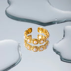 2025 French Retro Classic Pearl Series Earrings Ring Set 18K Gold-plated Stainless Steel Waterproof Girls Jewelry