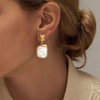 2025 French Retro Classic Pearl Series Earrings Ring Set 18K Gold-plated Stainless Steel Waterproof Girls Jewelry