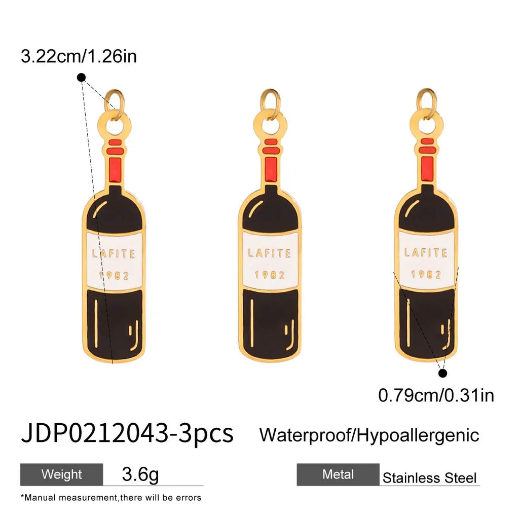 2025 Colored Oil Drop Gourmet Series Stainless Steel Pendant Accessories 18K Gold-plated Waterproof DIY Accessories
