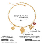 2025 Bohemian Style Multi-pendant Marine Element Shell Necklace 18K Gold-plated Stainless Steel Trend Jewelry can be Stacked