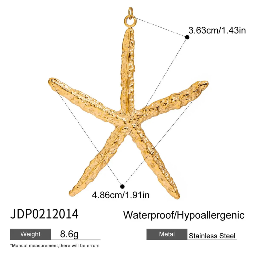 2025 Ocean Style Starfish Shell Building DIY Pendant Accessories 18K Gold-plated Stainless Steel Necklace Bracelet Accessories
