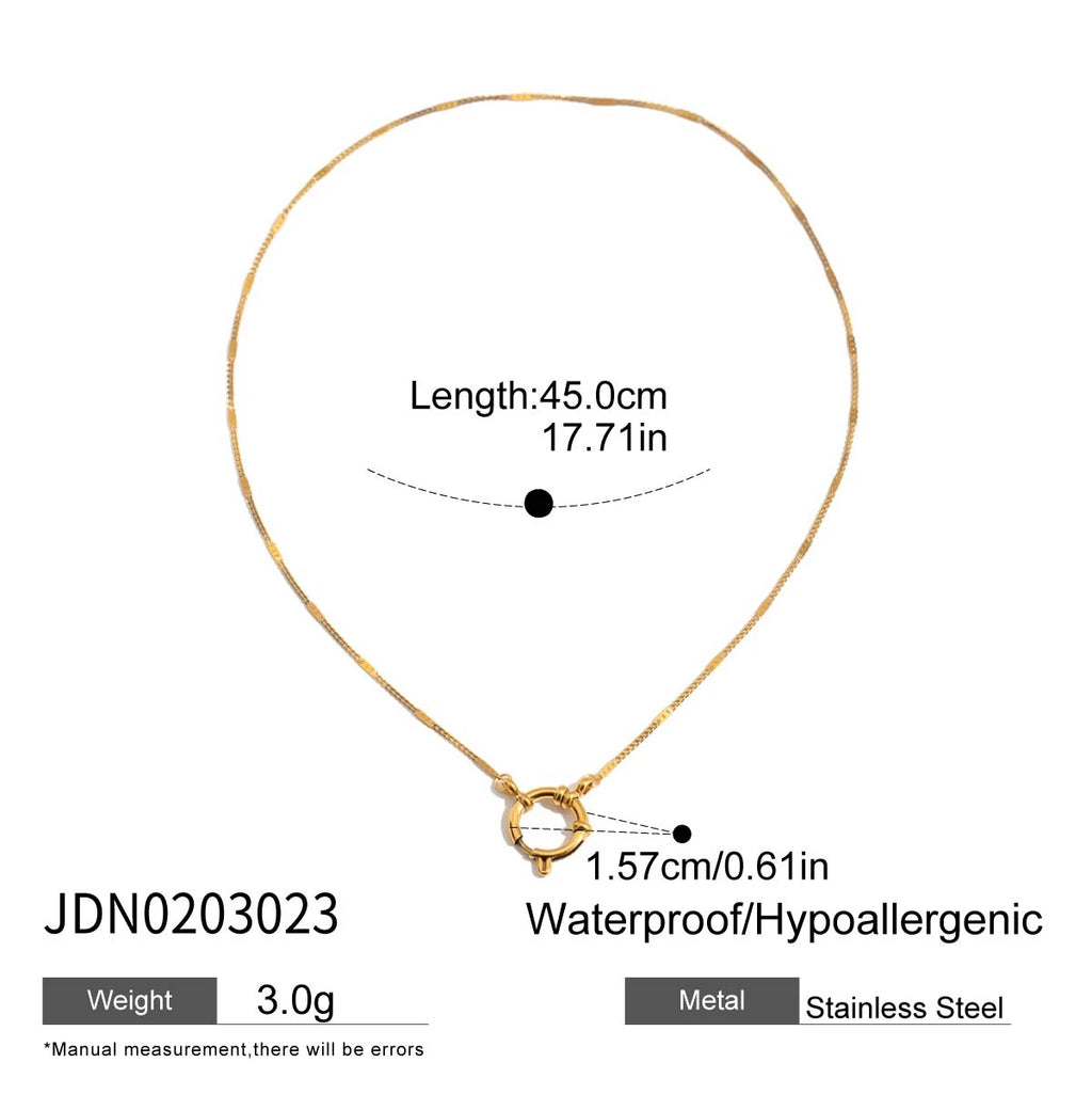 2025 Women's Fashion DIY Multi-Charm Pendant Necklace 18K Gold Plated Stainless Steel Chain Waterproof Jewelry for Daily Wear