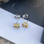 2025 Minimalist Line Design 14K Gold-plated Stainless Steel Waterproof Earrings Daily Commuting Girls Trendy Jewelry