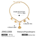 2025 Bohemian Style Multi-pendant Marine Element Shell Necklace 18K Gold-plated Stainless Steel Trend Jewelry can be Stacked