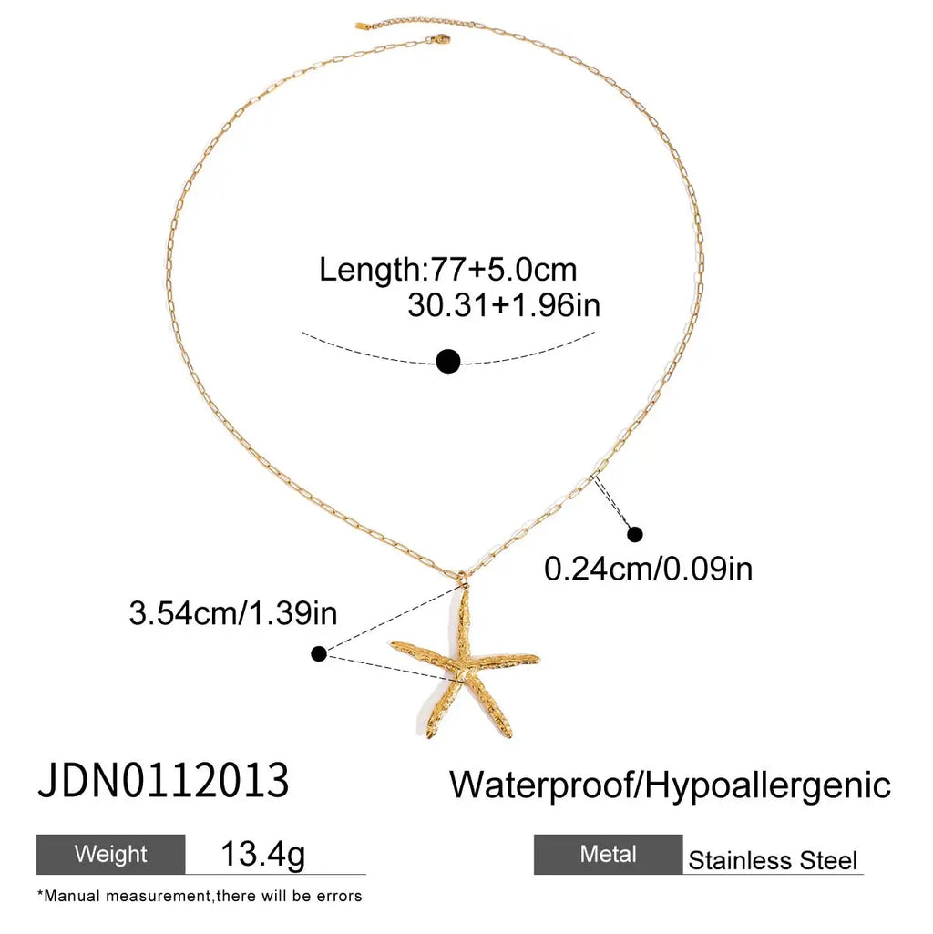 2025 Ocean Holiday Style Conch Shell Pendant Y Chain Necklace 18K Gold-plated Stainless Steel Lozenge Shell Necklace for Holiday