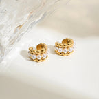 2025 Exquisite Simple Women's Pearl Ear Clips 18K Gold-plated Stainless Steel Daily Versatile Accessories