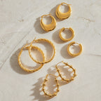 2025 Classic Minimalist 18K Gold-plated Stainless Steel Earrings Wavy U-shaped Women's Daily Waterproof Accessories