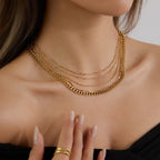 2025 Geometric Semi-arc Stainless Steel Handmade Chains Necklace 18K Gold-plated Women's Thin Chain Necklace Waterproof