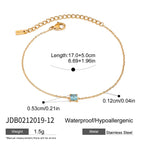 2025 Minimalism Birthstone Women's Chain Bracelet December Exquisite 18K Gold-plated Stainless Steel Waterproof Bracelet