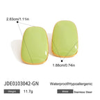 2025 Summer Colorful Geometric Square Oil Drop Earrings 18K Gold-plated Stainless Steel Women's Trendy Jewelry for Daily Holiday