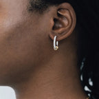 2025 Daily Simple Rhinestone Circle Earrings 18K Gold-plated Stainless Steel Removable Ring Waterproof Girl's Jewelry