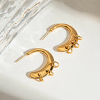 2025 Fashionable Women's C-shaped Earrings 18K Gold-plated Stainless Steel Multi-pendant Earrings can be DIY Pendants Detachable