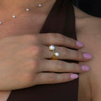 2025 French Retro Classic Pearl Series Earrings Ring Set 18K Gold-plated Stainless Steel Waterproof Girls Jewelry