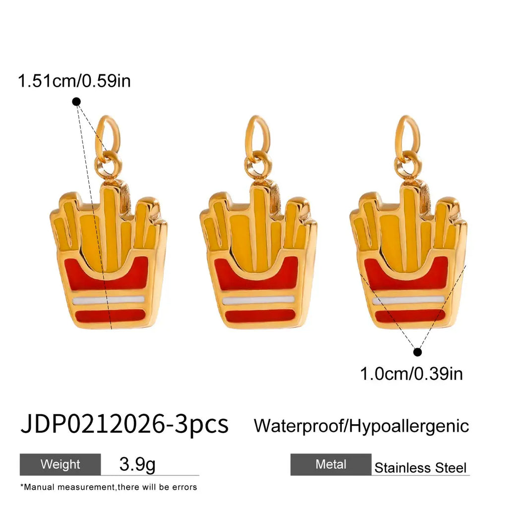 2025 Colored Oil Drop Gourmet Series Stainless Steel Pendant Accessories 18K Gold-plated Waterproof DIY Accessories