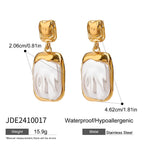 2025 French Retro Classic Pearl Series Earrings Ring Set 18K Gold-plated Stainless Steel Waterproof Girls Jewelry