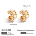 2025 Exquisite Simple Women's Pearl Ear Clips 18K Gold-plated Stainless Steel Daily Versatile Accessories