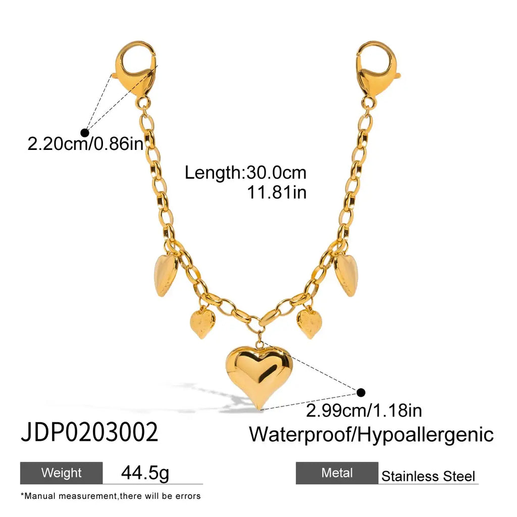 2025 Fashionable Fruit Heart Decorative Bag Pendant 18K Gold-plated Stainless Steel Bag Decoration Key Chain for Daliy