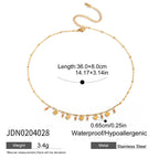 2025 Sweet Women's Colorful Crystal Multi-pendant Necklace 18K Gold-plated Stainless Steel Heart Star Pendant Waterproof Jewelry