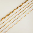 2025 Geometric Semi-arc Stainless Steel Handmade Chains Necklace 18K Gold-plated Women's Thin Chain Necklace Waterproof