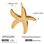 2025 Ocean Style Starfish Shell Building DIY Pendant Accessories 18K Gold-plated Stainless Steel Necklace Bracelet Accessories