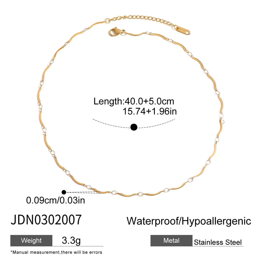 2025 Geometric Semi-arc Stainless Steel Handmade Chains Necklace 18K Gold-plated Women's Thin Chain Necklace Waterproof