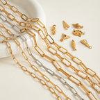 2025 Daily Simplicity Chain Necklace 18K Gold-plated Stainless Steel Stackable Necklace Charm Bicolor Necklace