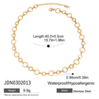 2025 Geometric Circles Stainless Steel Handmade Chains Necklace 18K Gold-plated Stackable Women's Necklace Waterproof