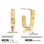 2025 Minimalist Classic 18K Gold Color Plated Wave Hammer Texture C-Shaped Earrings Hypoallergenic Stainless Steel Women Jewelry