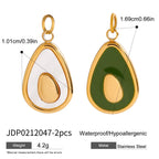 2025 Colored Oil Drop Gourmet Series Stainless Steel Pendant Accessories 18K Gold-plated Waterproof DIY Accessories