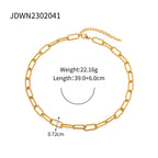 2025 Daily Simplicity Chain Necklace 18K Gold-plated Stainless Steel Stackable Necklace Charm Bicolor Necklace